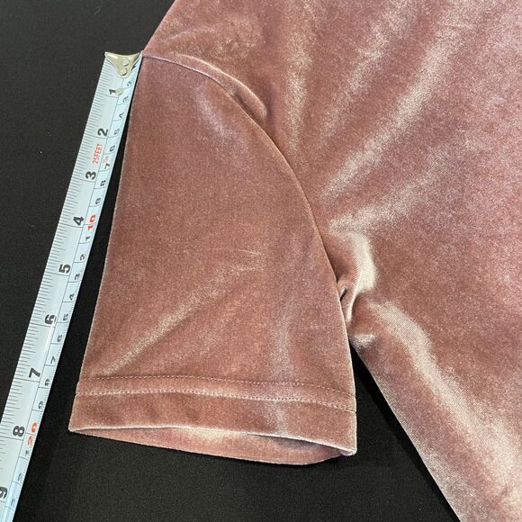 ~ Madewell XS stretch velvet mini dress shift mock neck frosty mauve soft cozy - Picture 9 of 10